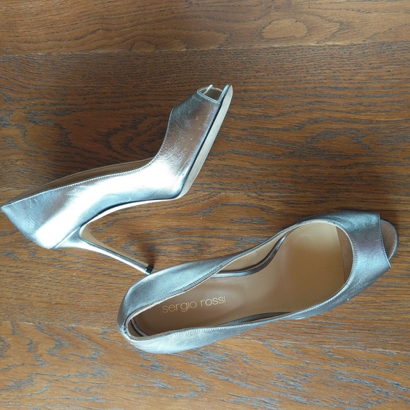 Brand New Sergio Rossi Peep Toe Heels / Stilettos - Picture 4 of 10